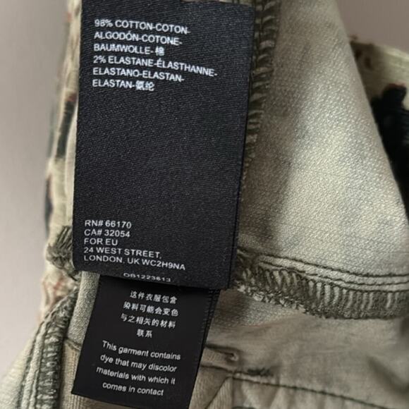 ANTHROPOLOGIE PILCRO CORDUROY CAMOUFLAGE EXPOSED BUTTON FLY SKINNY PANTS - Picture 10 of 10